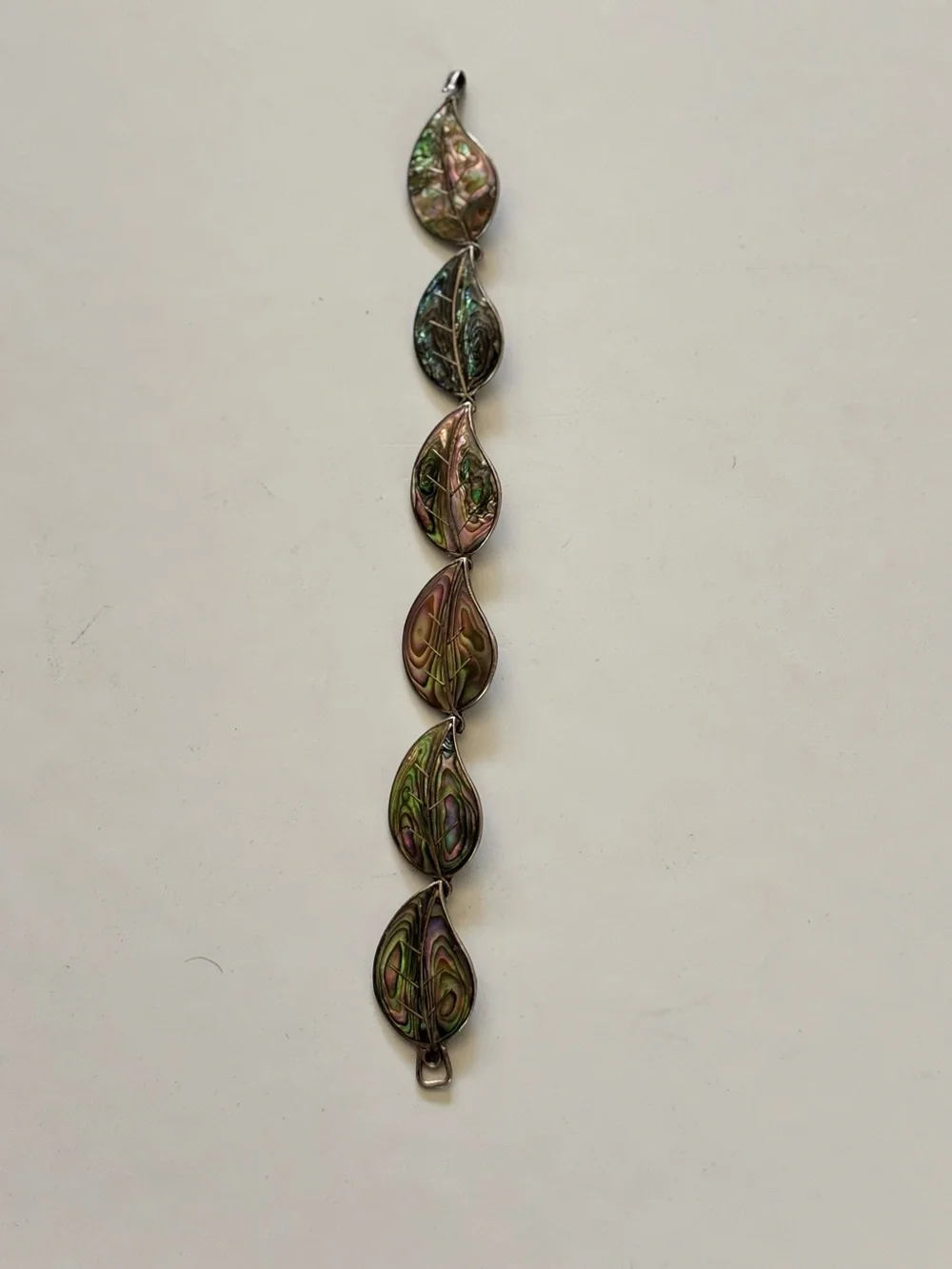 Vintage Sterling Silver Abalone Bracelet Estate Collection 7 1/-8”